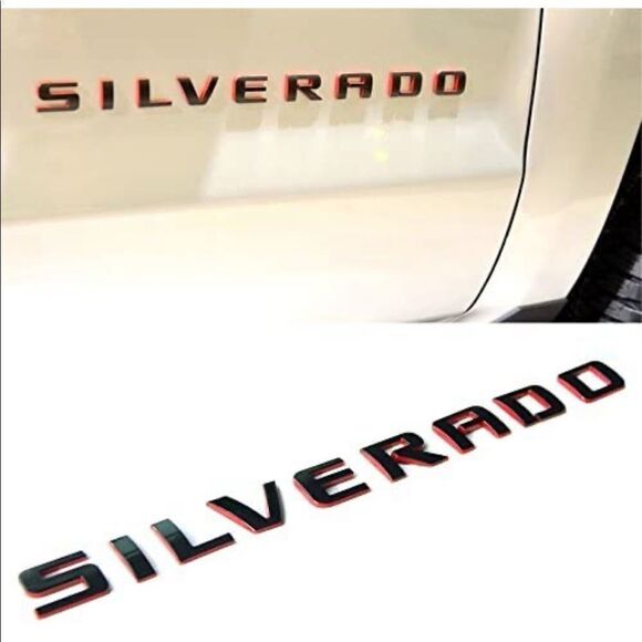 Chevrolet Silverado Red Line 3D Glass Red & Black Emblem NWT - Picture 6 of 8